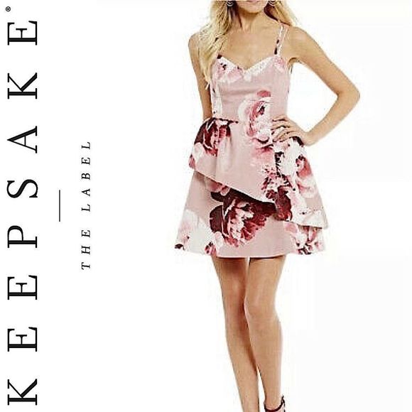 ☀️KEEPSAKE THE LABEL Last Dance Pink Peplum Floral Mini Dress - Picture 8 of 8